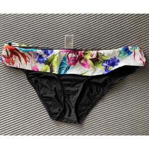 Athena Women's Black Waist Hipster Bikini Swim Bottom Size 14